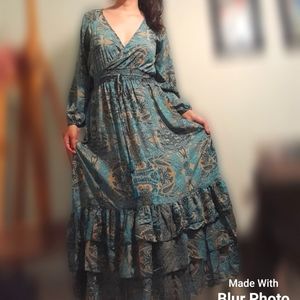 Long-sleeve maxi dress.